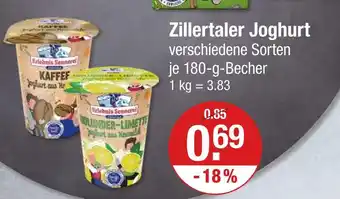 V Markt Erlebnis sennerei zillertaler joghurt kaffee Angebot