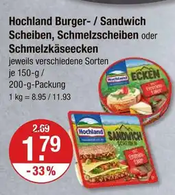 V Markt Hochland burger- / sandwich scheiben Angebot