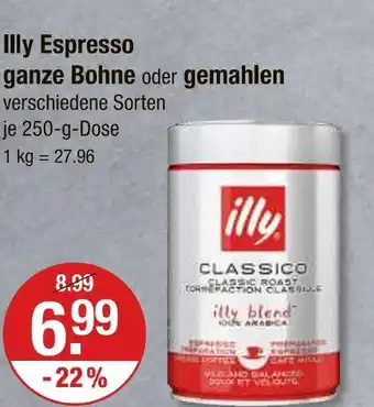 V Markt Illy espresso ganze bohne Angebot