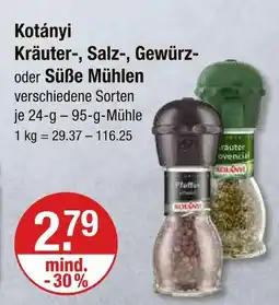 V Markt Kotányi kräuter-, salz-, gewürz- oder süße mühlen Angebot