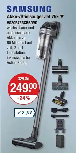 V Markt Samsung akku-/stielsauger jet 75e Angebot