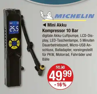 V Markt Michelin mini akku kompressor 10 bar Angebot