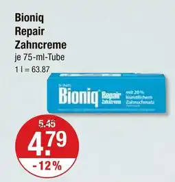 V Markt Bioniq repair zahncreme Angebot