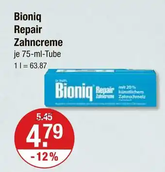 V Markt Bioniq repair zahncreme Angebot
