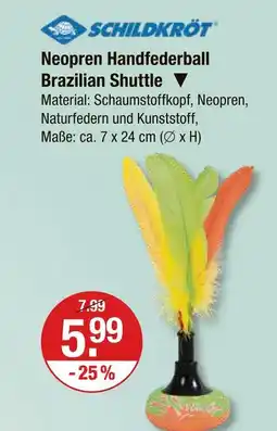V Markt Schildkröt neopren handfederball brazilian shuttle Angebot