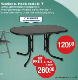 V Markt Klapptisch ca. 140 x 90 cm Angebot