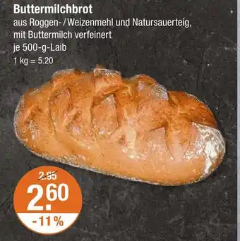 V Markt Buttermilchbrot Angebot
