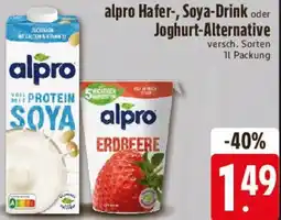 Edeka alpro Hafer-, Soya-Drink oder Joghurt-Alternative Angebot