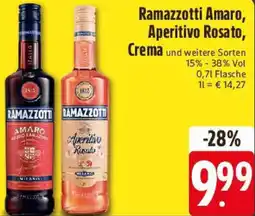 Edeka Ramazzotti Amaro, Aperitivo Rosato, Crema Angebot