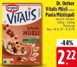 E-Center Dr. Oetker Vitalis Müsli oder Paula Müslispaẞ Angebot