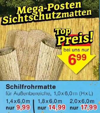 Wiglo Wunderland Schilfrohrmatte Angebot