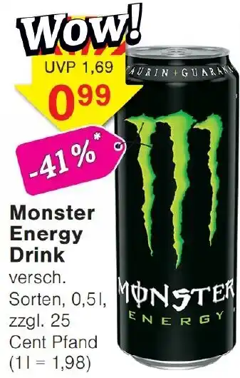 Wiglo Wunderland Monster Energy Drink Angebot