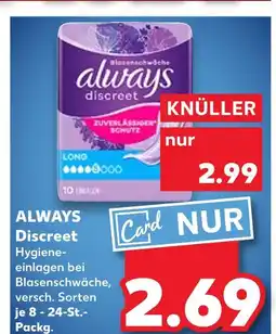 Kaufland Always discreet hygiene-einlagen Angebot