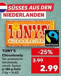 Kaufland Tony's chocolonely fair produzierte schokolade Angebot