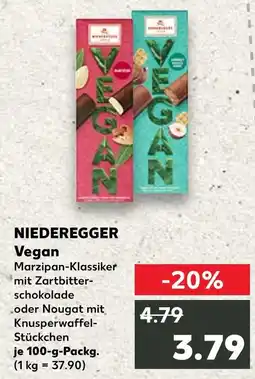 Kaufland Niederegger vegan marzipan-klassiker mit zartbitterschokolade Angebot
