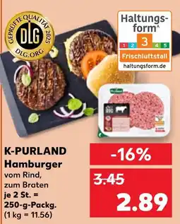 Kaufland K-purland hamburger vom rind, zum braten Angebot