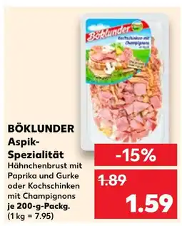 Kaufland Böklunder aspik-spezialität hähnchenbrust mit paprika und gurke Angebot