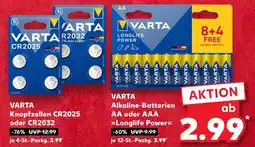 Kaufland Varta knopfzellen cr2025 Angebot