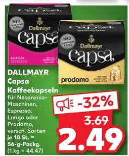 Kaufland Dallmayr capsa kaffeekapseln barista espresso Angebot