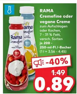 Kaufland Rama cremfine oder vegane creme Angebot