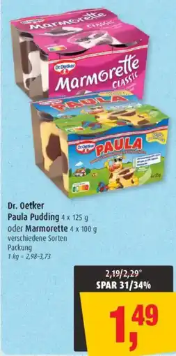Markant Dr. Oetker Paula Pudding oder Marmorette Angebot
