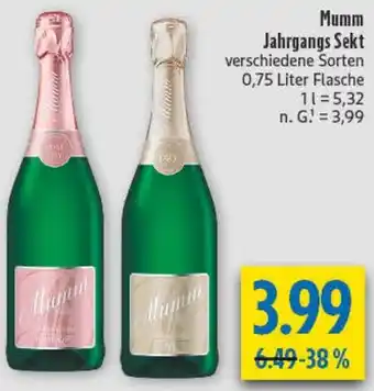 diska Mumm Jahrgangs Sekt Angebot