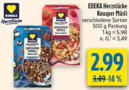 diska EDEKA Herzstücke Knusper Müsli Angebot