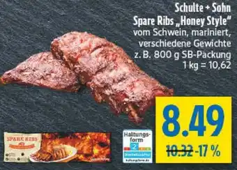 diska Schulte + Sohn Spare Ribs ,,Honey Style" Angebot