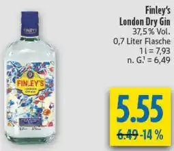 diska Finley's London Dry Gin Angebot