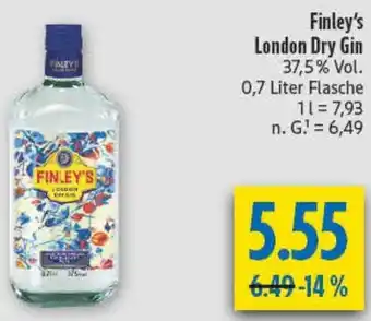 diska Finley's London Dry Gin Angebot