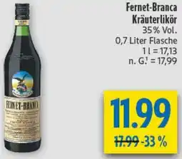diska Fernet-Branca Kräuterlikör Angebot