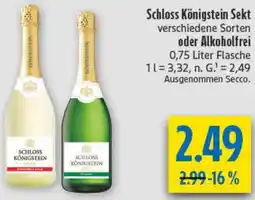 diska Schloss Königstein Sekt oder Alkoholfrei Angebot