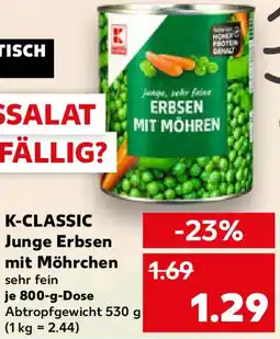 Kaufland K-CLASSIC Junge Erbsen mit Möhrchen Angebot