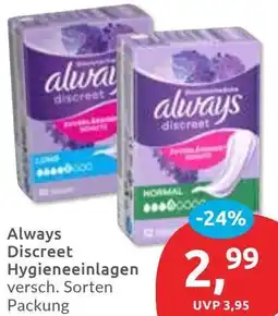 Budni Always Discreet Hygieneeinlagen Angebot