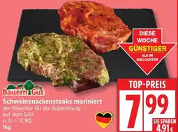 Edeka Bauern Gut Schweinenackensteaks mariniert Angebot