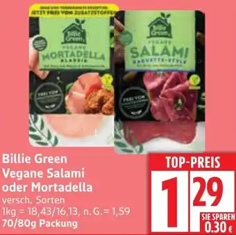 Edeka Billie Green Vegane Salami oder Mortadella Angebot