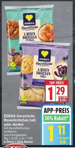 Edeka EDEKA Herzstücke Rosenbrötchen hell oder dunkel Angebot