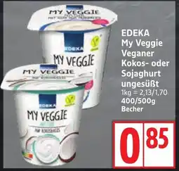 Edeka EDEKA My Veggie Veganer Kokos- oder Sojaghurt ungesüẞt Angebot