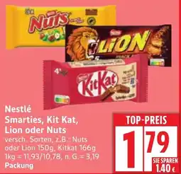 Edeka Nestlé Smarties, Kit Kat, Lion oder Nuts Angebot