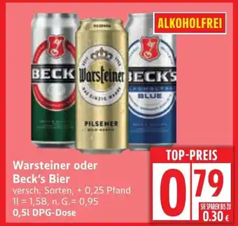 Edeka Warsteiner oder Beck's Bier Angebot