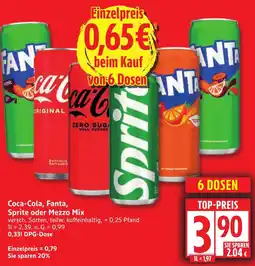 Edeka Coca-Cola, Fanta, Sprite oder Mezzo Mix Angebot