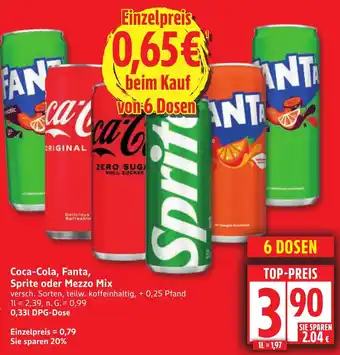 Edeka Coca-Cola, Fanta, Sprite oder Mezzo Mix Angebot
