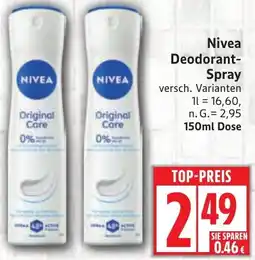 Edeka Nivea Deodorant Spray Angebot