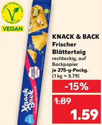 Kaufland KNACK & BACK Frischer Blätterteig Angebot