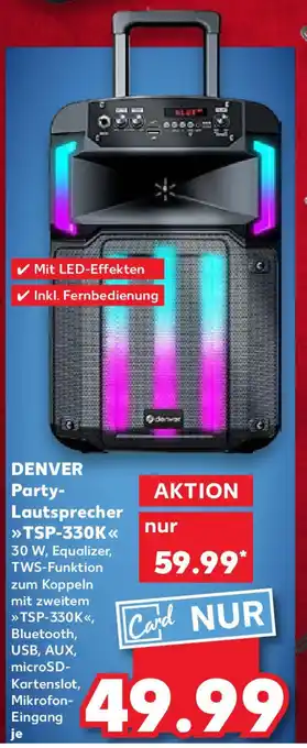 Kaufland DENVER Party Lautsprecher TSP-330K Angebot