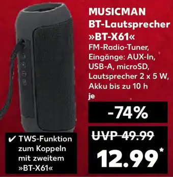 Kaufland MUSICMAN BT-Lautsprecher BT-X61 Angebot