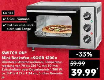 Kaufland SWITCH ON Mini-Backofen SOGB 1200 Angebot