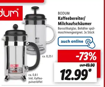 Lidl Bodum kaffeebereiter/milchaufschäumer Angebot