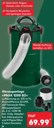 Kaufland PARKSIDE Absauganlage PASA 1200 B2 Angebot