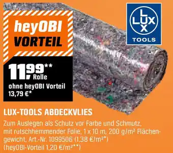 OBI LUX-TOOLS ABDECKVLIES Angebot